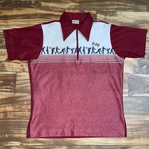 Vintage 60s 70s King Louie Bowling Pocket Shirt Chain Stitch Size Medium RARE